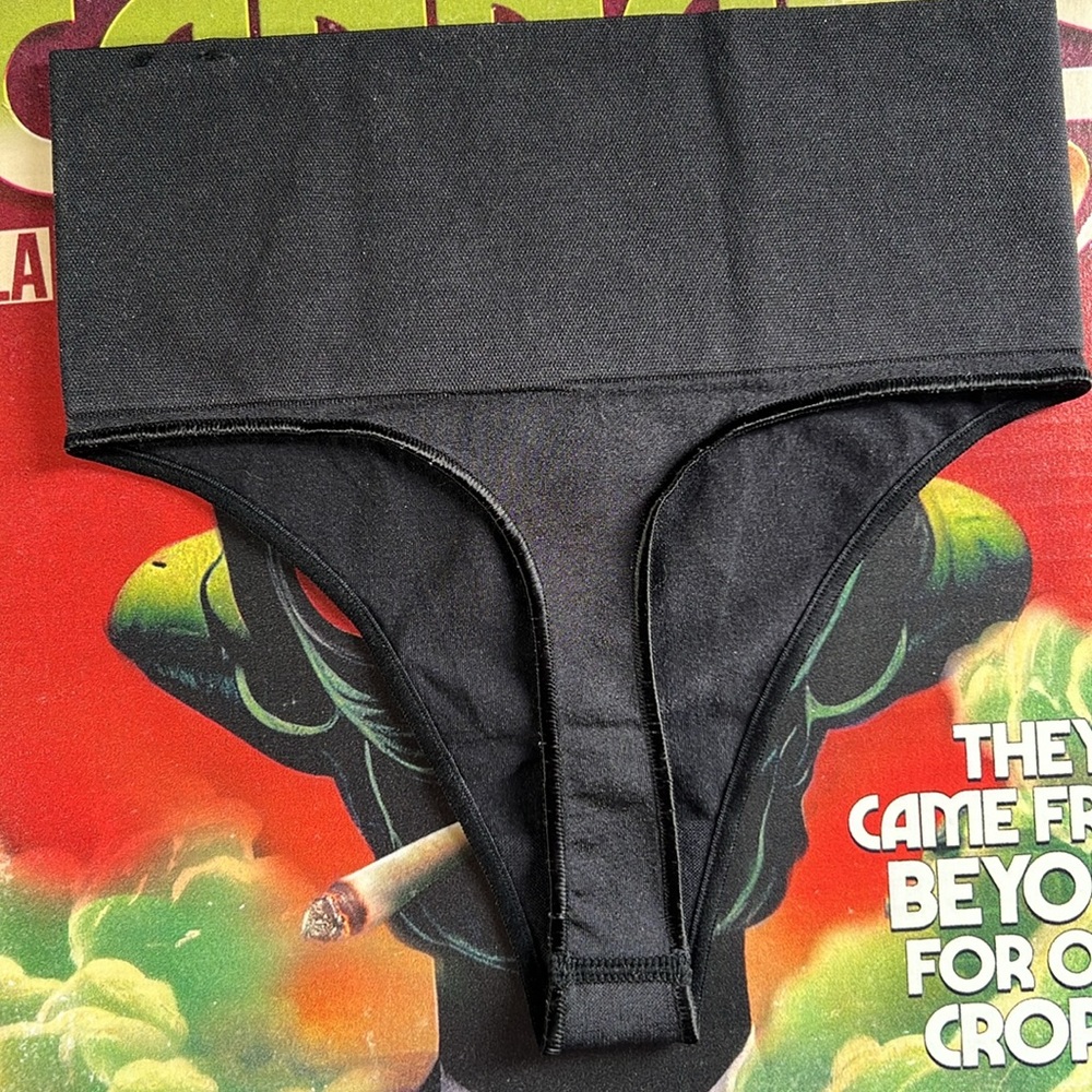 Good American active intimates HIGH IMPACT PANTY 🆕 thong black NWT high waist